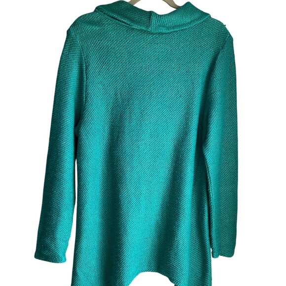 Soft Surroundings Teal Cowl Neck Sweater - Picture 2 of 13